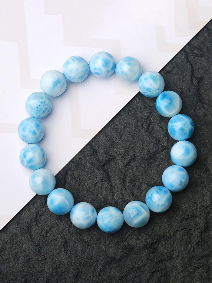 Dominican Larimar Crystal Oceanic Patterns Bracelet - Blue / One-Size - ACCESSORIES-Jewelry