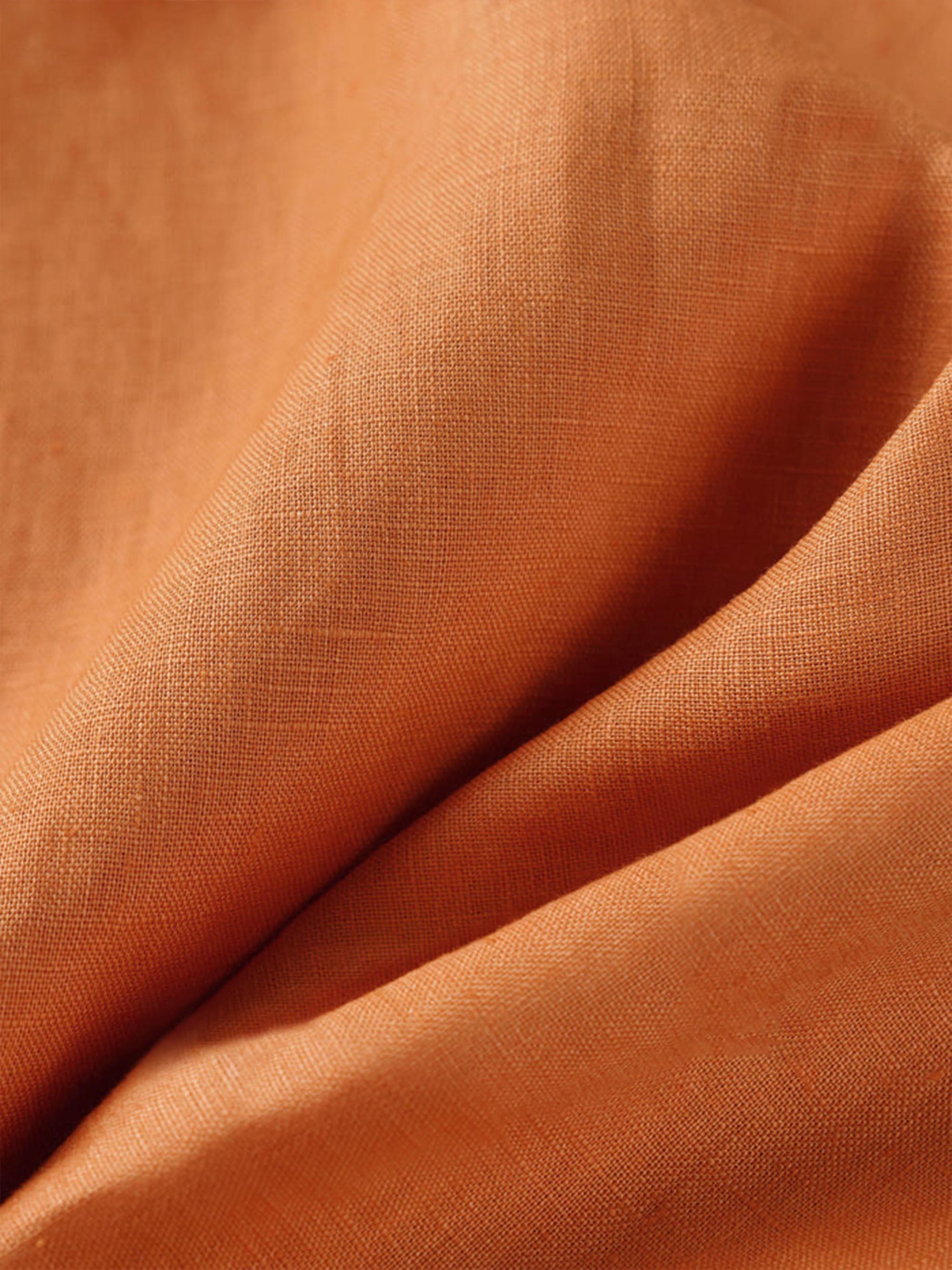 100% Linen Lightweight Fabric Handcraft Material for DIY and Sewing Projects - Sun Orange / 1 Metre