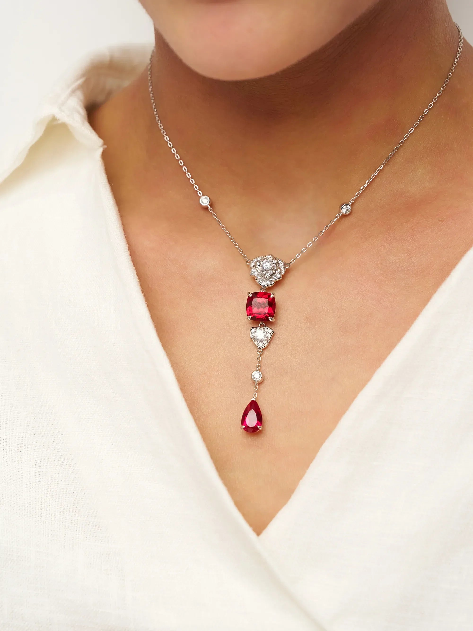 Exquisite Ruby Necklace - Veil - One-Size - ACCESSORIES-Jewelry
