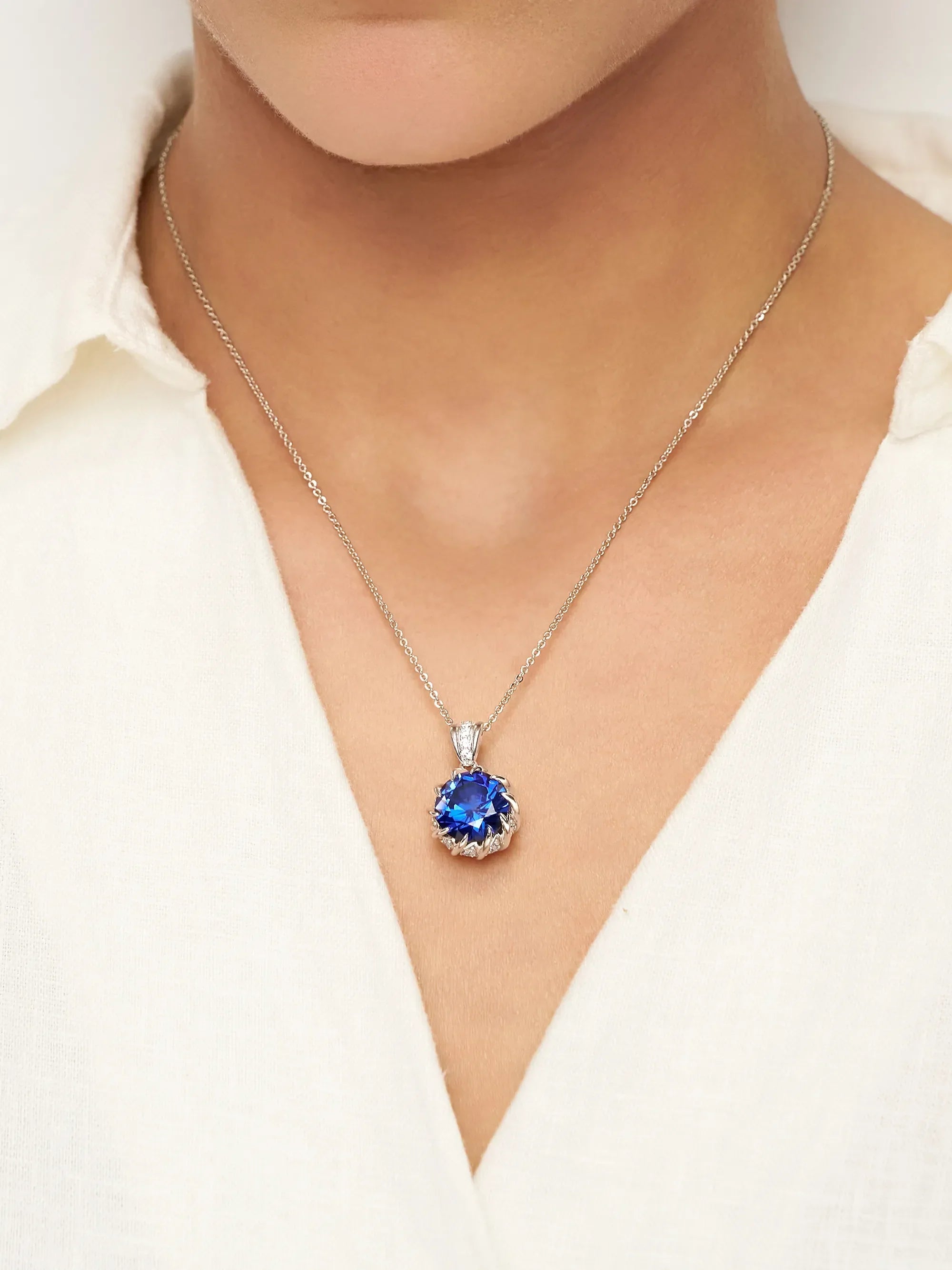 Exquisite Sapphire Necklace - Neptune’S Embrace - One-Size - ACCESSORIES-Jewelry