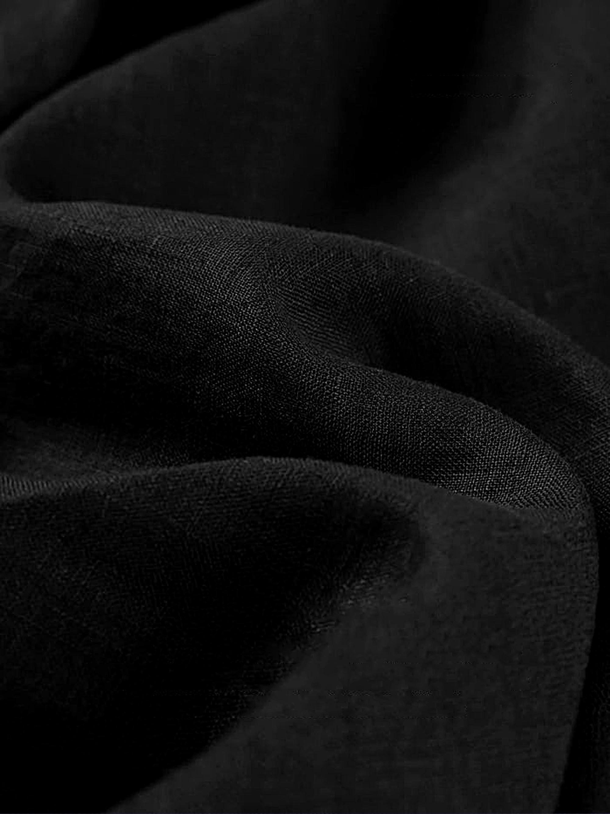 100% Linen Lightweight Fabric Handcraft Material for DIY and Sewing Projects - Charcoal Black / 1 Metre