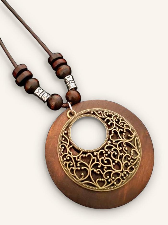 Retro Chic Linen Drape Necklace LOLA - Blossoming Flowers / One-Size - ACCESSORIES-Jewelry