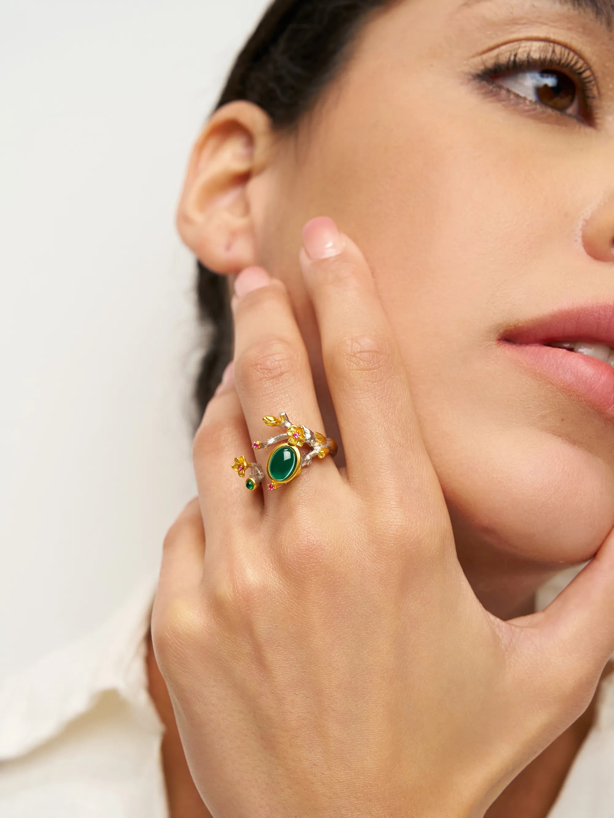 Exquisite Emerald Ring - Enchanted Branch - One-Size - ACCESSORIES-Jewelry