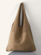Knit Shoulder Tote - Brown / One-Size - ACCESSORIES-Bag