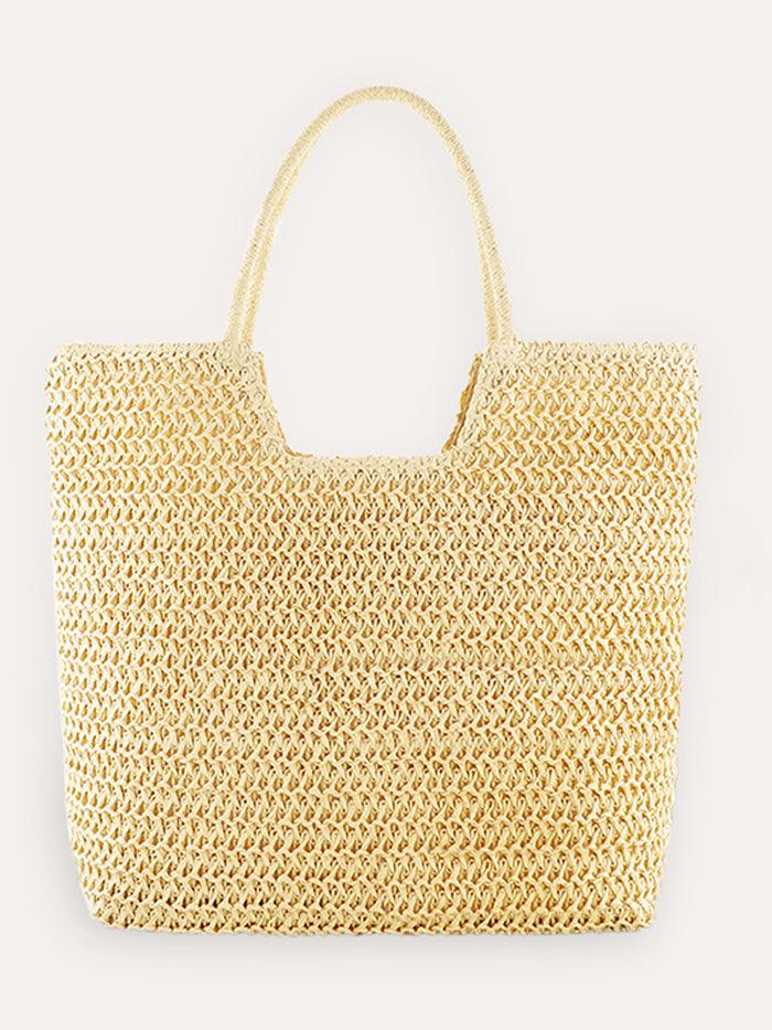 Ring Handle Woven Tote - Beige / One-Size - ACCESSORIES-Bag
